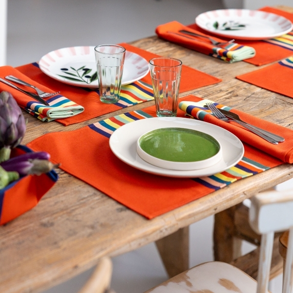 set de table mauleon orange